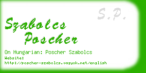 szabolcs poscher business card